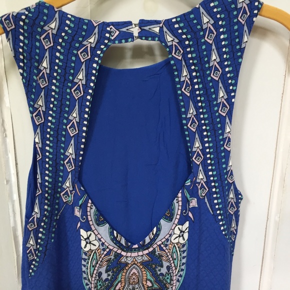 Ecote' Blue Boho Sleeveless Mini Dress - Picture 13 of 13